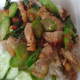 Kale And Crispy Pork With Rice