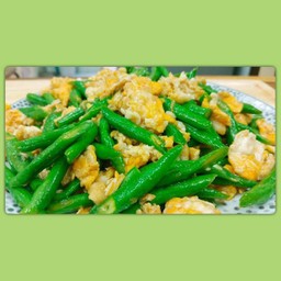 ถั่วฝักยาวผัดไข่ (กับข้าว)