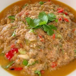 ตำป่นปลาช่อน ( แบบน้ำ )