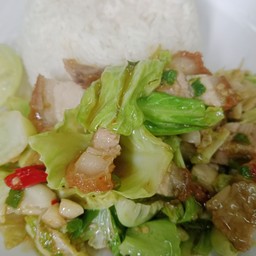 แขนงหมูกรอบ+ข้าว