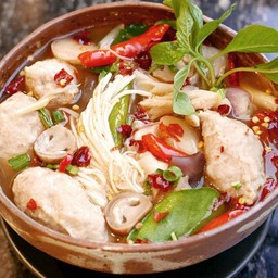 ต้มแซ่บหมูเด้งเห็ดรวม