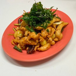 กะเพาะปลาผัดแห้ง (ผัดเม็ดมะม่วง)