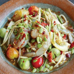 ตำปลาร้ากุ้งสด