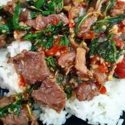 อาหารตามสั่งกะเพราไข่ดาว เจ&เอ