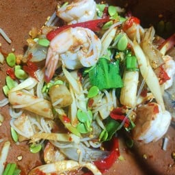 ตำซั่วไหลบัวกุ้งสด