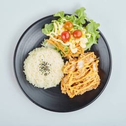ข้าวไก่กรอบชีส+สลัดผัก