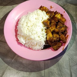 ข้าวราดหมูสามชั้นผัดหวาน