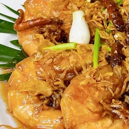 กุ้งราดซอสมะขาม(ราดข้าว)