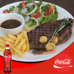 [อร่อยซ่ากับโค้ก] AUS Ribeye Steak +  โค้ก ออริจินัล (ขวด)