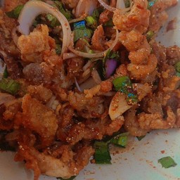 [อร่อยซ่ากับโค้ก] ยำไก่แซ่บราดข้าว +  โค้ก ออริจินัล (ขวด) 