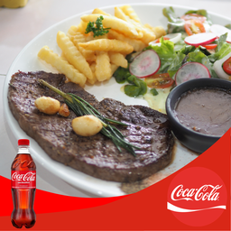 [อร่อยซ่ากับโค้ก] Sirloin Steak สเต๊กเนื้อสันนอก +  โค้ก ออริจินัล (ขวด)
