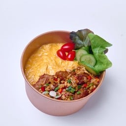 ข้าวไข่ข้นหมูทอดคั่วพริกเกลือ