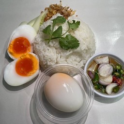 ข้าวหน้าไข่เป็ดยางมะตูม2ฟอง+พริกน้ำปลา