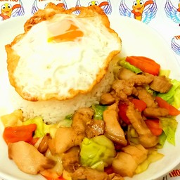 ผัดกะหล่ำ (ราดข้าว)