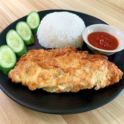 ข้าวไข่เจียวหมูสับ (ไข่ 2 ฟอง)