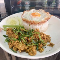 ข้าวคั่วกลิ้งหมูสับ