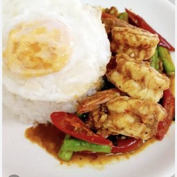 พริกแกงกุ้ง+ไข่ดาว