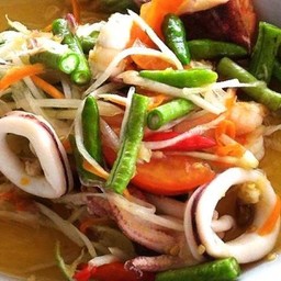 ตำทะเล กุ้ง,หมึก