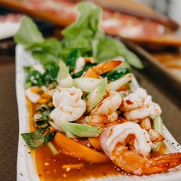 ยำคะน้ากุ้งสุก