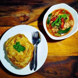 ข้าวราดไข่เจียว+แกงป่าหมู(จัดจ้าน)