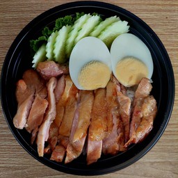 ข้าวใหม่ไก่ย่างซอส(สันพระเนตร)