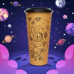 ชาทูโทน (ชาไทย+ชาเขียว) แก้วแฟนซี