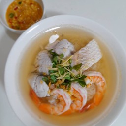 ข้าวต้มปลากระพง + กุ้ง