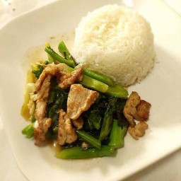 ข้าวราดผัดคะน้า