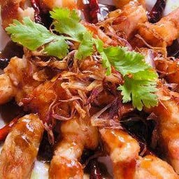 กุ้งเล็กราดซอสมะขาม
