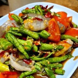 ตำถั่วกุ้งสด