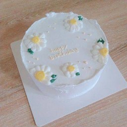 64.ดอกเดซี่สีขาว 5 ดอกข้อความสีครีม