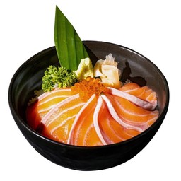 ข้าวหน้าปลาแซลมอน