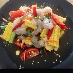 ตำข้าวโพดกุ้งสด