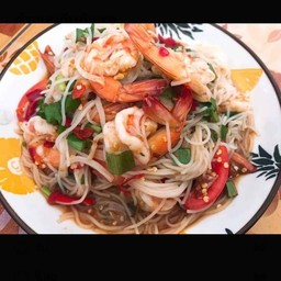 ตำขหนมจีนกุ้งสุก