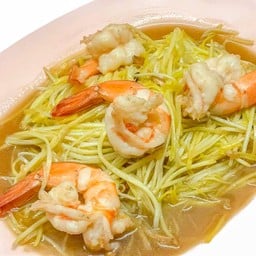 กุยฉ่ายขาวผัดกุ้ง