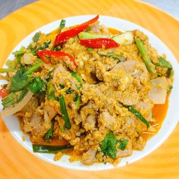 หมูหมักผักผงกะหรี่