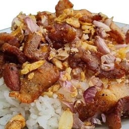 ข้าวหมูสันนอกทอดกระเทียม