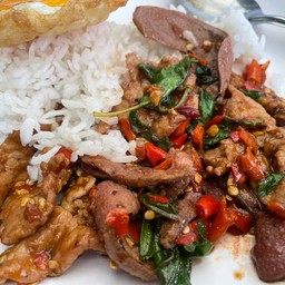 กะเพราตับ+หมูนุ่ม