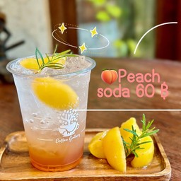 Peach lover soda (พีชโซดา) (มีเนื้อพีชจริง)