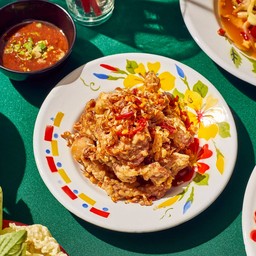 คอหมูทอดพริกเกลือ  FRIED PORK NECK  WITH CHILI AND SALT