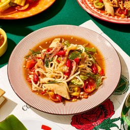 ตำข้าวเปียก  RICE NOODLE SOMTUM IN FERMENTED FISH SAUCE