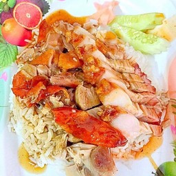 ข้าวหน้าเป็ด+หมูกรอบ
