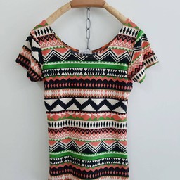 เสื้อยืดกราฟฟิก เขียวส้มS-M