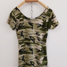 เสื้อยืดลายทหาร เขียวS-M