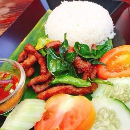 ข้าวหน้าหมูแดด