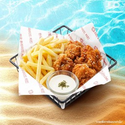 สะโพกไก่ทอด และเฟรนฟราย