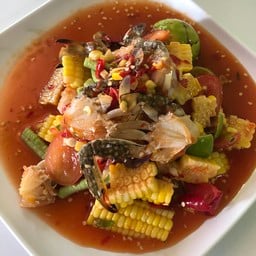 ตำไทยข้าวโพดปูม้าสด(อร่อยแซ่บไม่ปลาร้า)