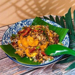 เต้าหู้คั่วพริกเกลือ กับข้าว