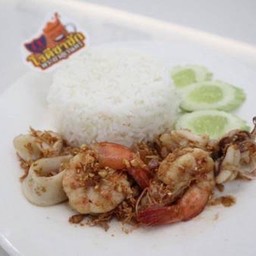 ข้าวทะเลทอดกระเทียม