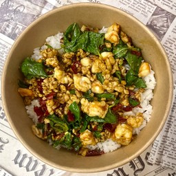 ข้าวกะเพราหมูสับ+กุ้งสับ